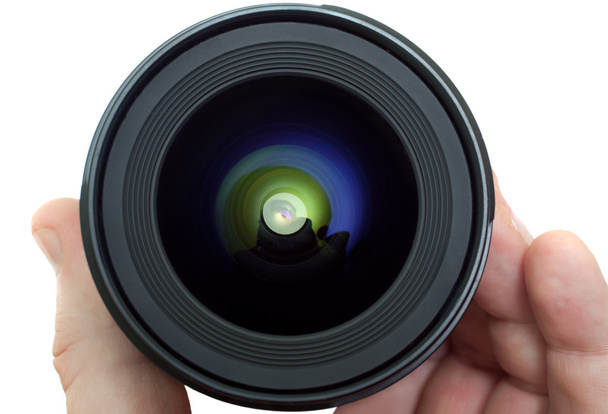 Lens in a man's hand - Photo, Image