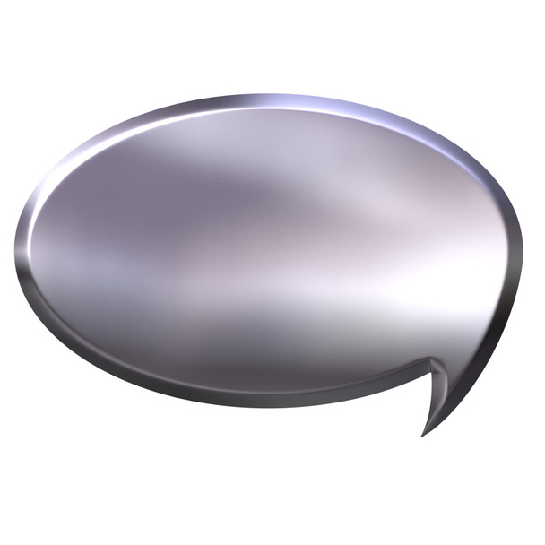 3D Silver Speech Bubble - Photo, Image