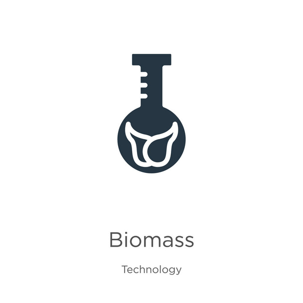 Vetor ícone de biomassa. Ícone de biomassa plana de moda da coleção de tecnologia isolada em fundo branco. Ilustração vetorial pode ser usado para web e design gráfico móvel, logotipo, eps10 - Vetor, Imagem