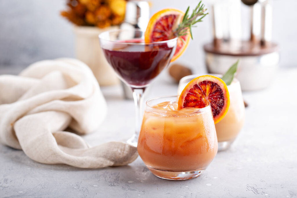 Winter and fall cocktails with blood oranges - Fotografie, Obrázek