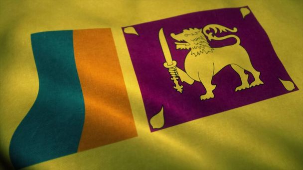 Bandeira do Sri Lanka acenando ao vento. Bandeira nacional do Sri Lanka. Sinal do Sri Lanka. ilustração 3d
. - Foto, Imagem