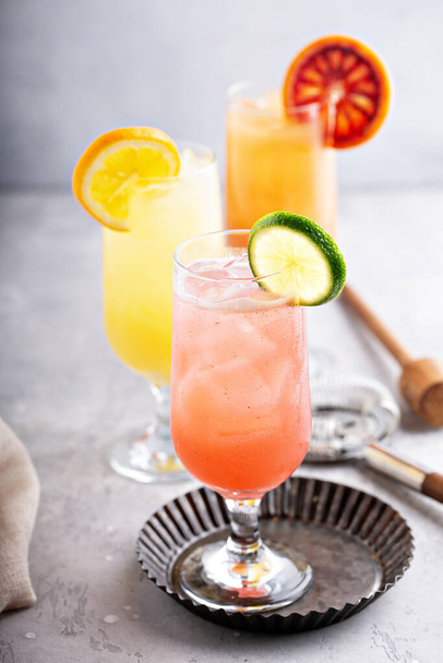 Refreshing cocktails or mocktails with oranges and cranberries - Foto, Imagem