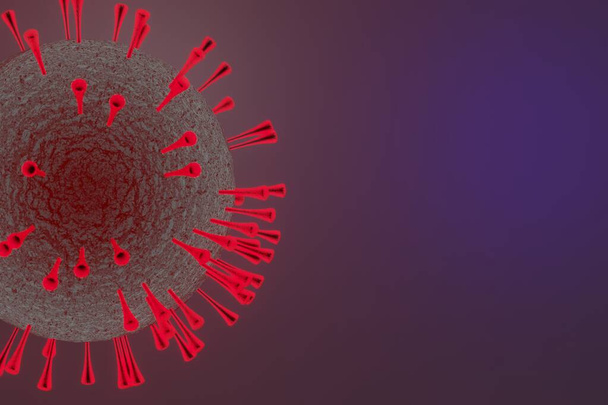 3D καθιστούν του ιού της Corona που προκαλεί τη μόλυνση των MERS, γρίπη και SARS που ξέσπασμα σε όλο τον κόσμο. Ιός COVID-19 που πανδημικός ιατρικός κίνδυνος για τον ανθρώπινο πνεύμονα. - Φωτογραφία, εικόνα