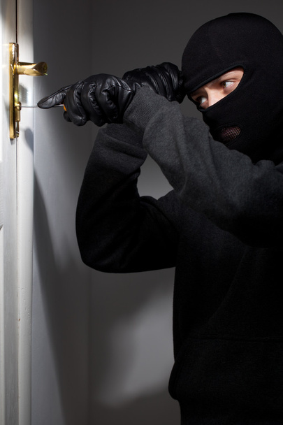 Thief Burglar opening door - Photo, image