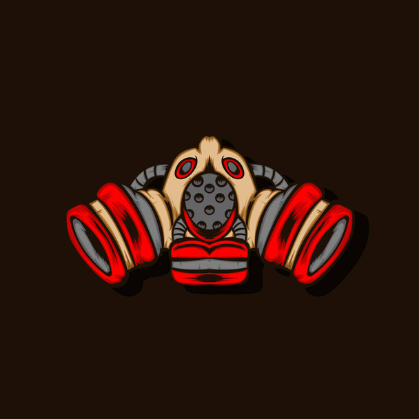 virusmasker illustratie. voor esports logo, gaming mascotte, t-shirt print en kleding of badge. - Vector, afbeelding
