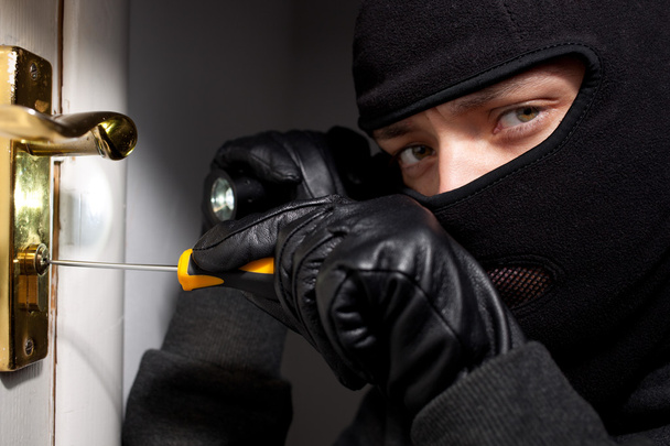 Thief Burglar opening door - Фото, изображение