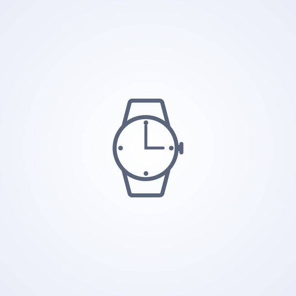 Montre-bracelet, vecteur meilleure icône de ligne grise sur fond blanc, EPS 10
 - Vecteur, image