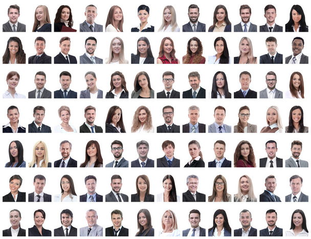 retratos de empleados exitosos aislados en un blanco - Foto, Imagen