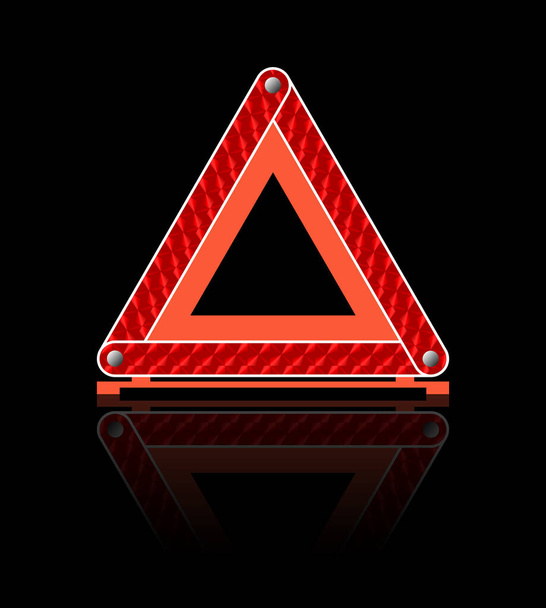 Illustration warning triangle reflector, emergency stop sign - Foto, Bild