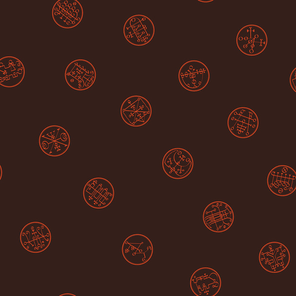 Seamless vector pattern with symbols of demons - Vecteur, image