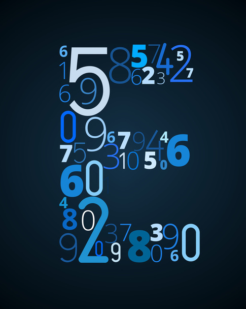 Letter E, vector font from numbers - Vektor, obrázek