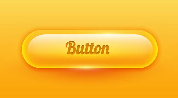 Transparent rounded shiny glass button. UI element. - Vecteur, image