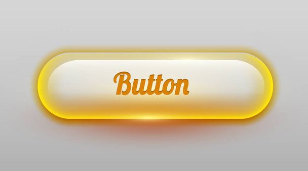 Transparent rounded shiny glass button. UI element. - Vektor, Bild