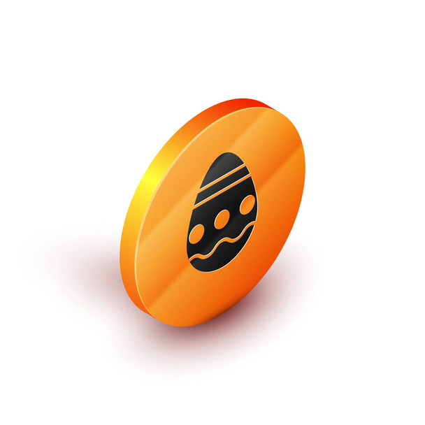 Isometrische paaseieren icoon geïsoleerd op witte achtergrond. Vrolijk Pasen. Oranje cirkel knop. Vector Illustratie - Vector, afbeelding