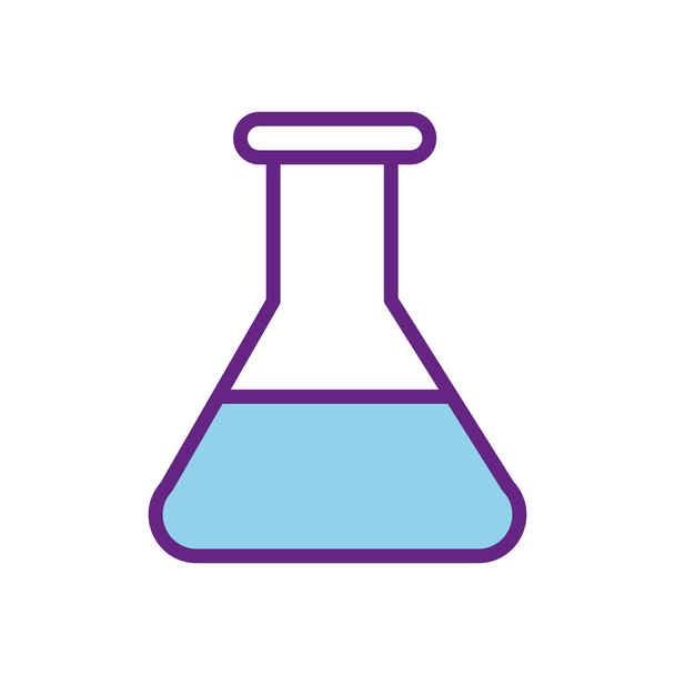Isolated chemistry flask line and fill style icon vector design - Vector, Image