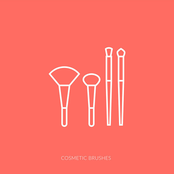 Icona del profilo vettoriale degli accessori donna - pennelli cosmetici
 - Vettoriali, immagini