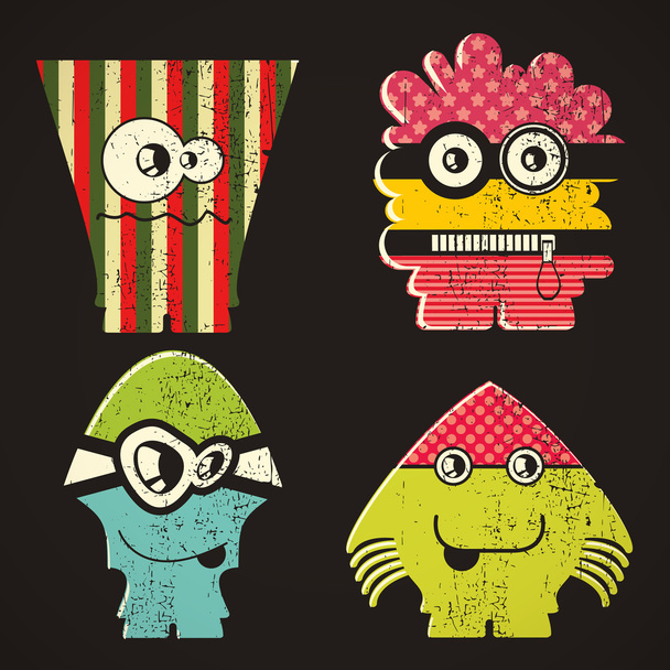 Set of four monsters - Vector, Image