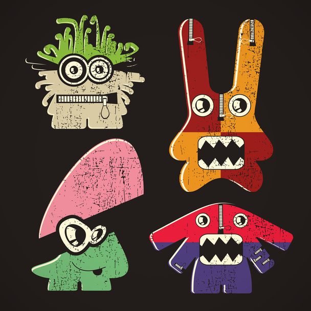 Set of four monsters - Vector, Image