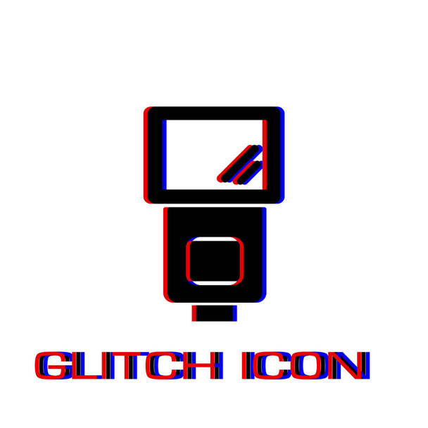 Öblítő izzó ikon lapos. Egyszerű piktogram-glitch-hatás. Vektoros illusztráció szimbólum - Vektor, kép