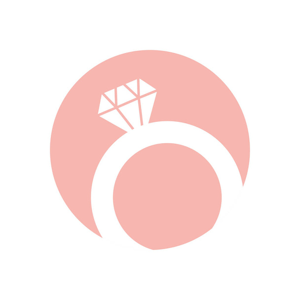 Aislado anillo de diamantes silueta estilo icono vector diseño
 - Vector, imagen
