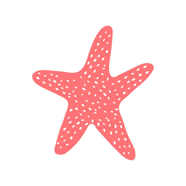 Simple starfish in flat style. Marine icon in cartoon style. Summer vector illustration. EPS 10 - Vector, Image