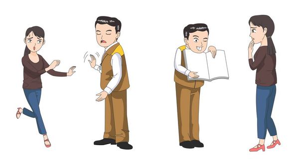 Customer and service engineer illustration - Vector, Image