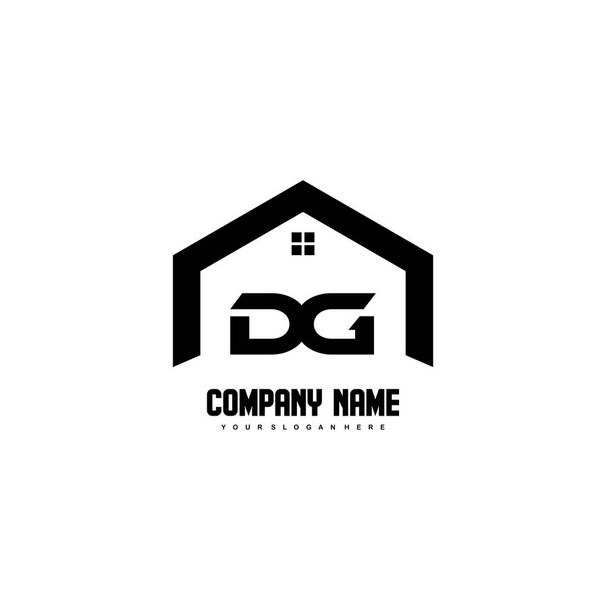 Dg Başlangıç Harfleri Logo tasarım vektörü inşaat, ev, gayrimenkul, bina, mülk - Vektör, Görsel