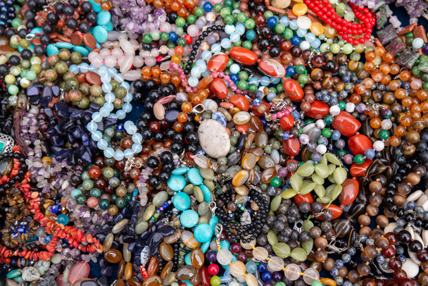 colorful beads close up texture background - Photo, Image