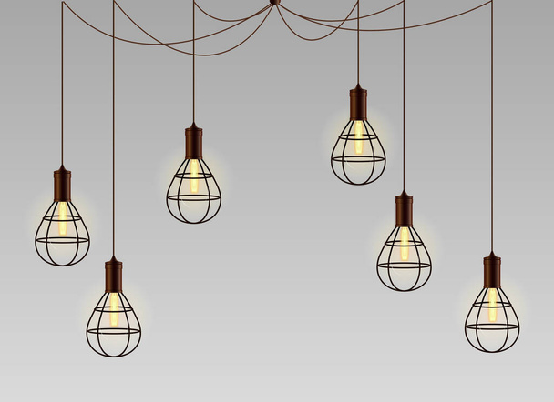 Vieilles lampes à suspension Loft Illustration vectorielle
 - Vecteur, image