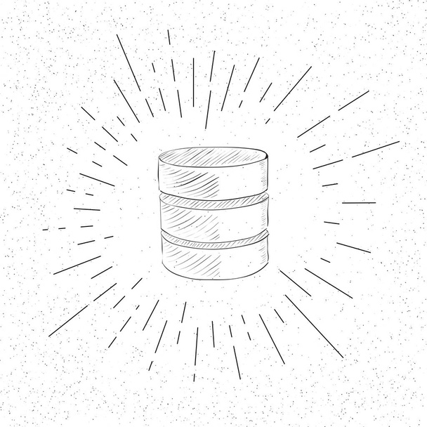 Símbolo del servidor de Big Data - Concepto de icono de base de datos - Ilustración de vectores
   - Vector, Imagen