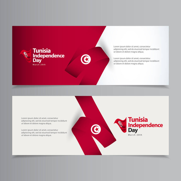 Feliz Día de la Independencia de Túnez Celebración Vector Template Design Illustration
 - Vector, imagen