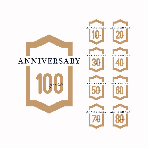 100 Χρόνια Επέτειος Εορτασμός Αριθμός Διάνυσμα Εικονογράφηση Πρότυπο - Διάνυσμα, εικόνα