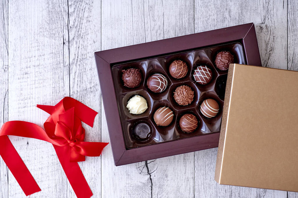 A studio photo of gift boxed chocolate - Photo, Image