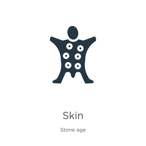皮膚アイコンベクトル。白い背景に隔離された石器時代のコレクションからトレンディな平らな肌のアイコン。ベクターイラストは、ウェブやモバイルグラフィックデザイン、ロゴ、 eps10に使用できます。 - ベクター画像