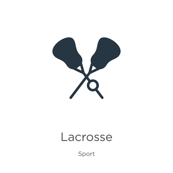 Lacrosse icoon vector. Trendy platte lacrosse icoon uit sportcollectie geïsoleerd op witte achtergrond. Vector illustratie kan worden gebruikt voor web en mobiele grafische vormgeving, logo, eps10 - Vector, afbeelding
