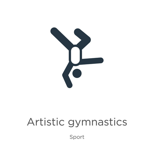 体操のアイコンベクトル。白い背景に隔離されたスポーツコレクションからトレンディなフラット芸術体操アイコン。ベクターイラストは、ウェブやモバイルグラフィックデザイン、ロゴ、 eps10に使用できます。 - ベクター画像