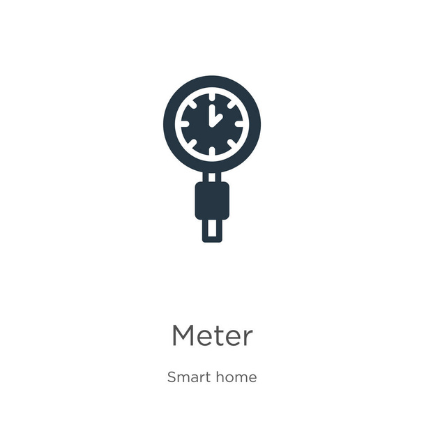 Meter icoon vector. Trendy flat meter icoon uit smart house collectie geïsoleerd op witte achtergrond. Vector illustratie kan worden gebruikt voor web en mobiele grafische vormgeving, logo, eps10 - Vector, afbeelding