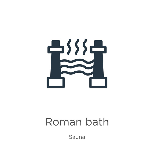 Vettore icona bagno romano. Trendy piatta icona del bagno romano dalla collezione sauna isolato su sfondo bianco. Illustrazione vettoriale può essere utilizzato per la progettazione grafica web e mobile, logo, eps10 - Vettoriali, immagini