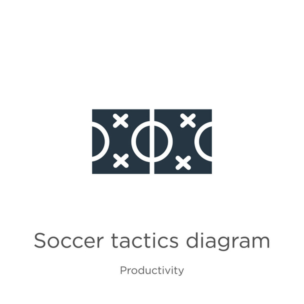 Fotbalový taktický diagram vektor ikon. Trendy ploché fotbalové taktiky diagram ikona z kolekce produktivity izolované na bílém pozadí. Vektorová ilustrace může být použita pro web a mobilní grafiku - Vektor, obrázek