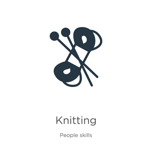 Knitting icon vector. Trendy flat knitting icon from people skills collection isolated on white background. Vector illustration can be used for web and mobile graphic design, logo, eps10 - Vector, Image