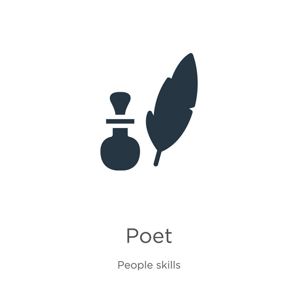 Poet icon vector. Trendy flat poet icon from people skills collection isolated on white background. Vector illustration can be used for web and mobile graphic design, logo, eps10 - Vector, Image