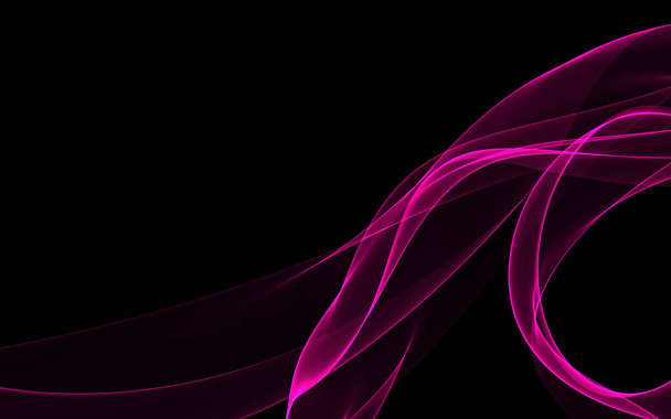 Dark abstract background with a glowing abstract waves, abstract background - Фото, изображение