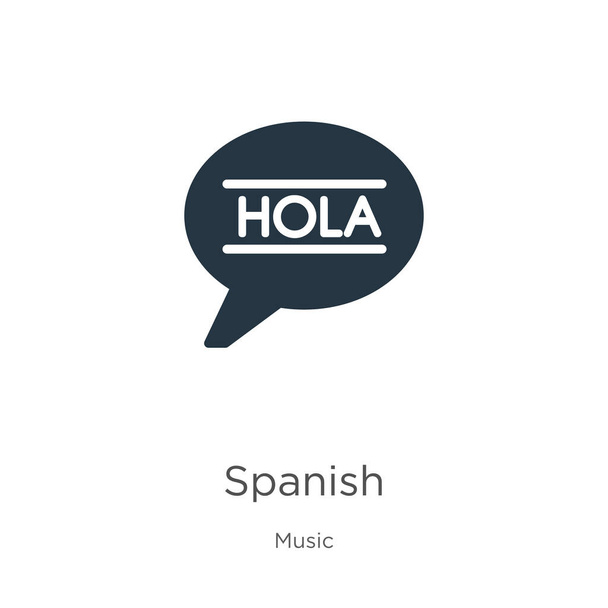 Spanischer Symbolvektor. Trendige flache spanische Ikone aus der Musiksammlung isoliert auf weißem Hintergrund. Vektor-Illustration kann für Web- und Mobile-Grafik-Design verwendet werden, Logo, eps10 - Vektor, Bild