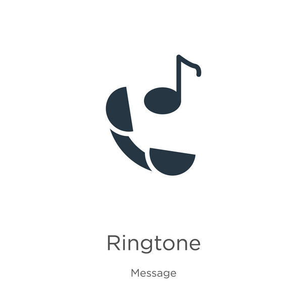 διάνυσμα εικονιδίου Ringtone. Trendy επίπεδη εικόνα ringtone από τη συλλογή μηνυμάτων που απομονώνονται σε λευκό φόντο. Εικονογράφηση διάνυσμα μπορεί να χρησιμοποιηθεί για web και κινητό γραφικό σχεδιασμό, λογότυπο, eps10 - Διάνυσμα, εικόνα