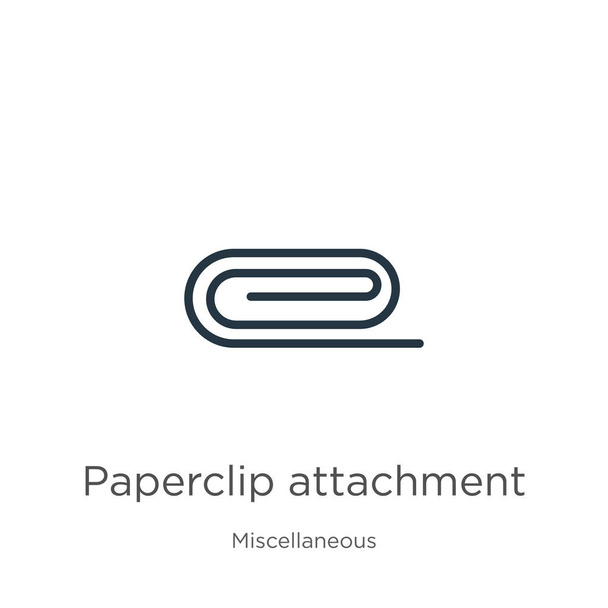 Paperclip attachment icon vector. Trendy flat paperclip attachment icon from miscellaneous collection isolated on white background. Vector illustration can be used for web and mobile graphic design, - Vector, Image
