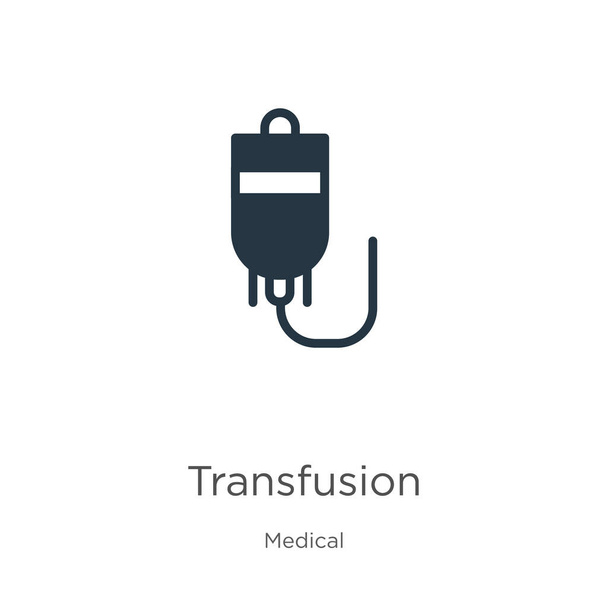 Transfusionssymbolvektor. Trendy flache Transfusionsikone aus der medizinischen Sammlung isoliert auf weißem Hintergrund. Vektor-Illustration kann für Web- und Mobile-Grafik-Design verwendet werden, Logo, eps10 - Vektor, Bild