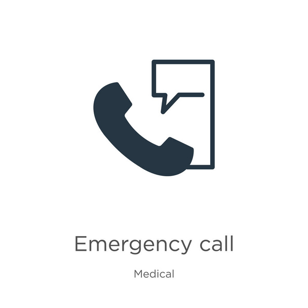 Vettore icona di chiamata di emergenza. Elegante icona di emergenza piatta dalla raccolta medica isolata su sfondo bianco. Illustrazione vettoriale può essere utilizzato per la progettazione grafica web e mobile, logo, eps10 - Vettoriali, immagini
