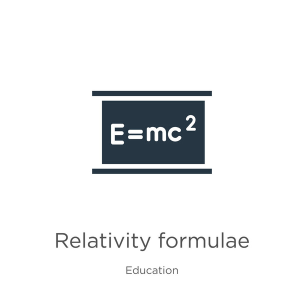 Relativní vektor vzorců. Moderní ploché vzorce relativity ikony ze sbírky vzdělání izolované na bílém pozadí. Vektorové ilustrace lze použít pro web a mobilní grafický design, logo, - Vektor, obrázek