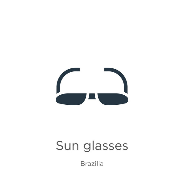 Vetor ícone óculos de sol. Ícone de óculos de sol plano de moda da coleção brazilia isolado no fundo branco. Ilustração vetorial pode ser usado para web e design gráfico móvel, logotipo, eps10 - Vetor, Imagem