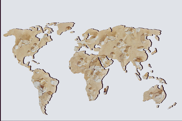 世界地図を世界のビジネスコンセプトとして大雑把にスケッチ - 写真・画像